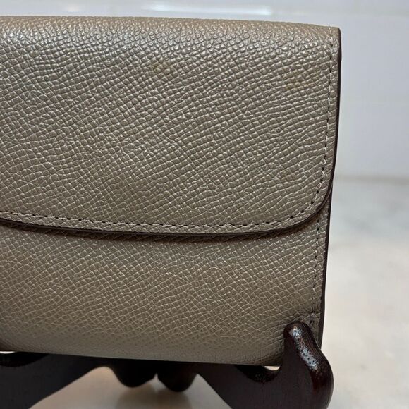 Coach Wallet Leather Cross Grained Gray Compact Bifold Wallet - Picture 6 of 16